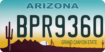 AZ license plate BPR9360