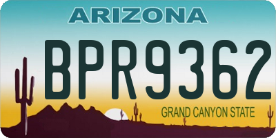 AZ license plate BPR9362