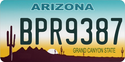 AZ license plate BPR9387