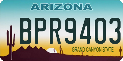 AZ license plate BPR9403