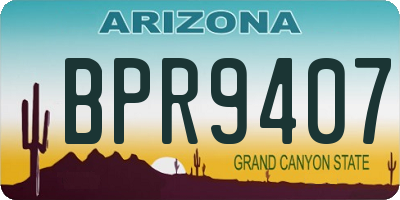 AZ license plate BPR9407