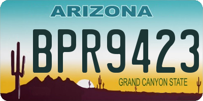 AZ license plate BPR9423