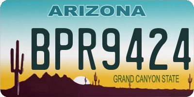 AZ license plate BPR9424