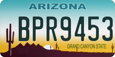 AZ license plate BPR9453