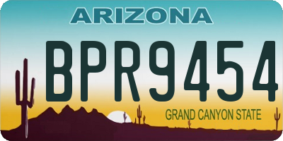 AZ license plate BPR9454