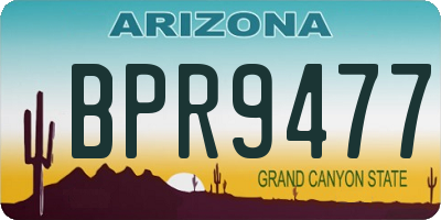 AZ license plate BPR9477