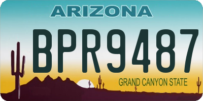 AZ license plate BPR9487