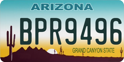 AZ license plate BPR9496
