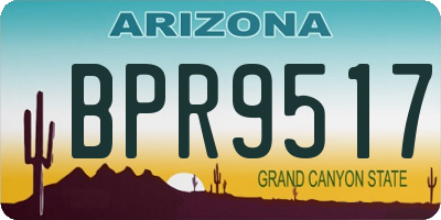 AZ license plate BPR9517