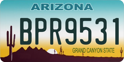 AZ license plate BPR9531