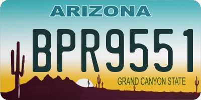 AZ license plate BPR9551