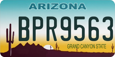 AZ license plate BPR9563