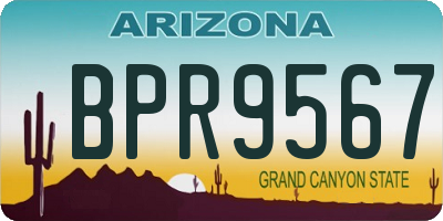 AZ license plate BPR9567