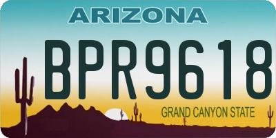 AZ license plate BPR9618