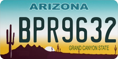 AZ license plate BPR9632