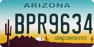 AZ license plate BPR9634