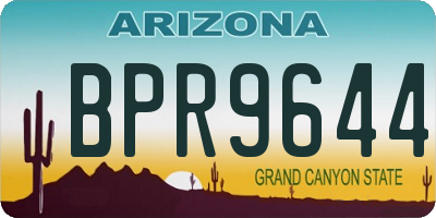 AZ license plate BPR9644