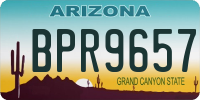 AZ license plate BPR9657