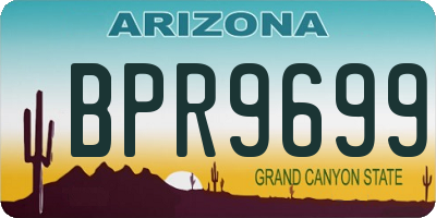 AZ license plate BPR9699