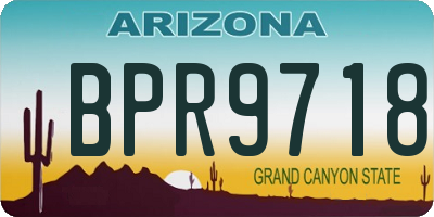 AZ license plate BPR9718