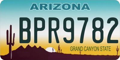 AZ license plate BPR9782
