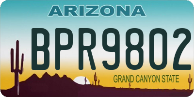 AZ license plate BPR9802