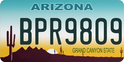 AZ license plate BPR9809