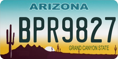 AZ license plate BPR9827