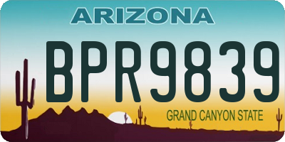 AZ license plate BPR9839