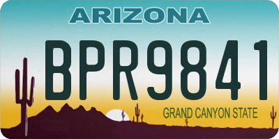 AZ license plate BPR9841