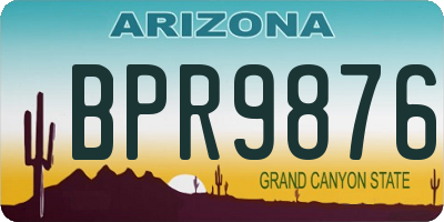 AZ license plate BPR9876