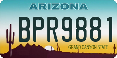 AZ license plate BPR9881