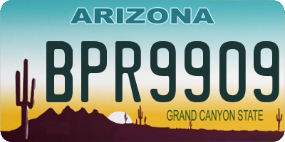 AZ license plate BPR9909