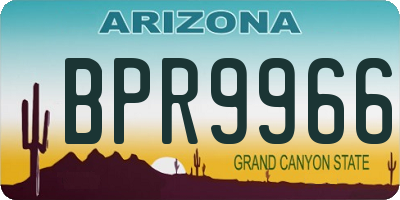 AZ license plate BPR9966