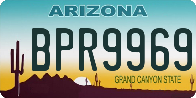AZ license plate BPR9969