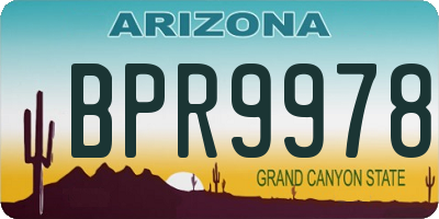 AZ license plate BPR9978