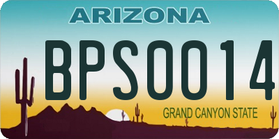 AZ license plate BPS0014