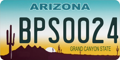 AZ license plate BPS0024