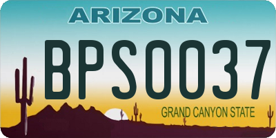 AZ license plate BPS0037