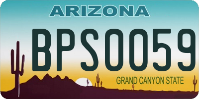 AZ license plate BPS0059