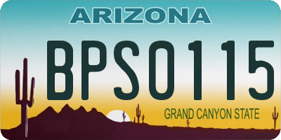 AZ license plate BPS0115