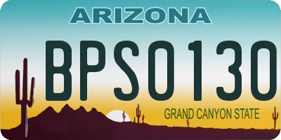 AZ license plate BPS0130