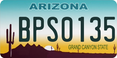 AZ license plate BPS0135