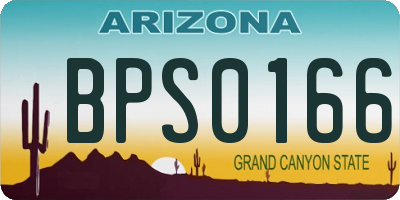AZ license plate BPS0166