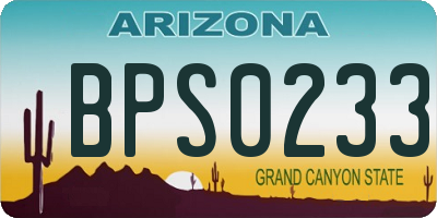 AZ license plate BPS0233