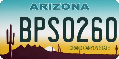 AZ license plate BPS0260