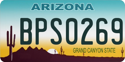 AZ license plate BPS0269