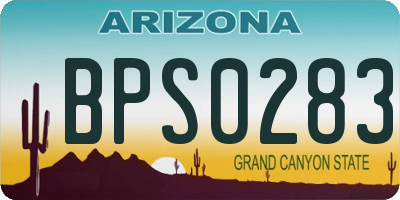 AZ license plate BPS0283