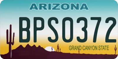 AZ license plate BPS0372
