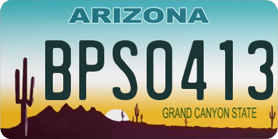 AZ license plate BPS0413